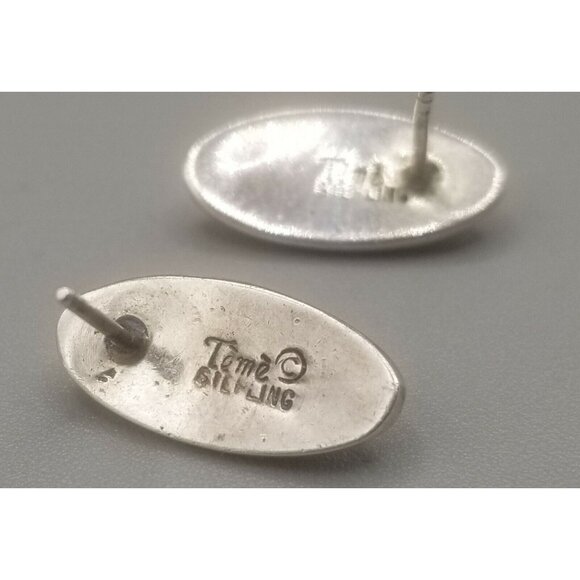 Teme Sterling 925 Inlayed Stones Ethnic Native American Acoma Earrings Signed - Picture 5 of 6